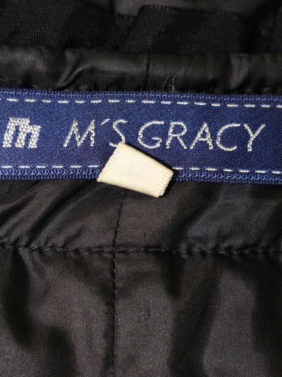 エムズグレイシー 024518 ジャケット 38 ブラック ナイロン パール ITT9OG6XWHR4