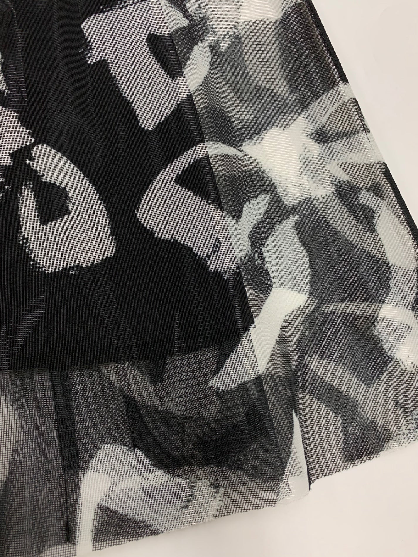 エムズグレイシー リボンプリントチュール 517110 スカート 38 ブラック IT55BXGQPACW