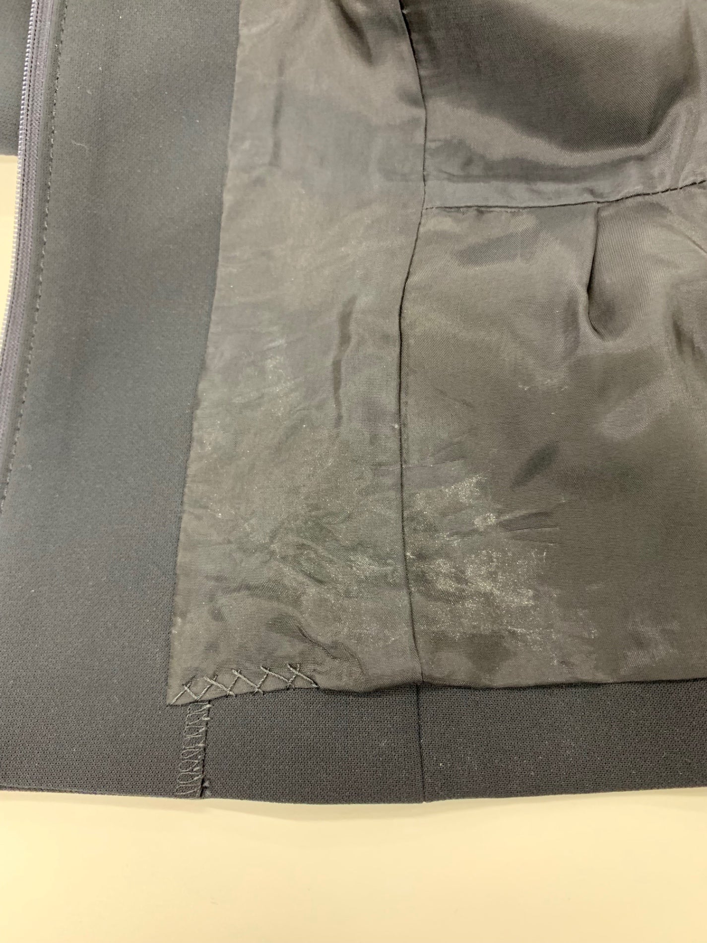 エムズグレイシー 014507 ジャケット 38 ネイビー ノーカラー ジップアップ リボン ITUSNZLQLD1Q