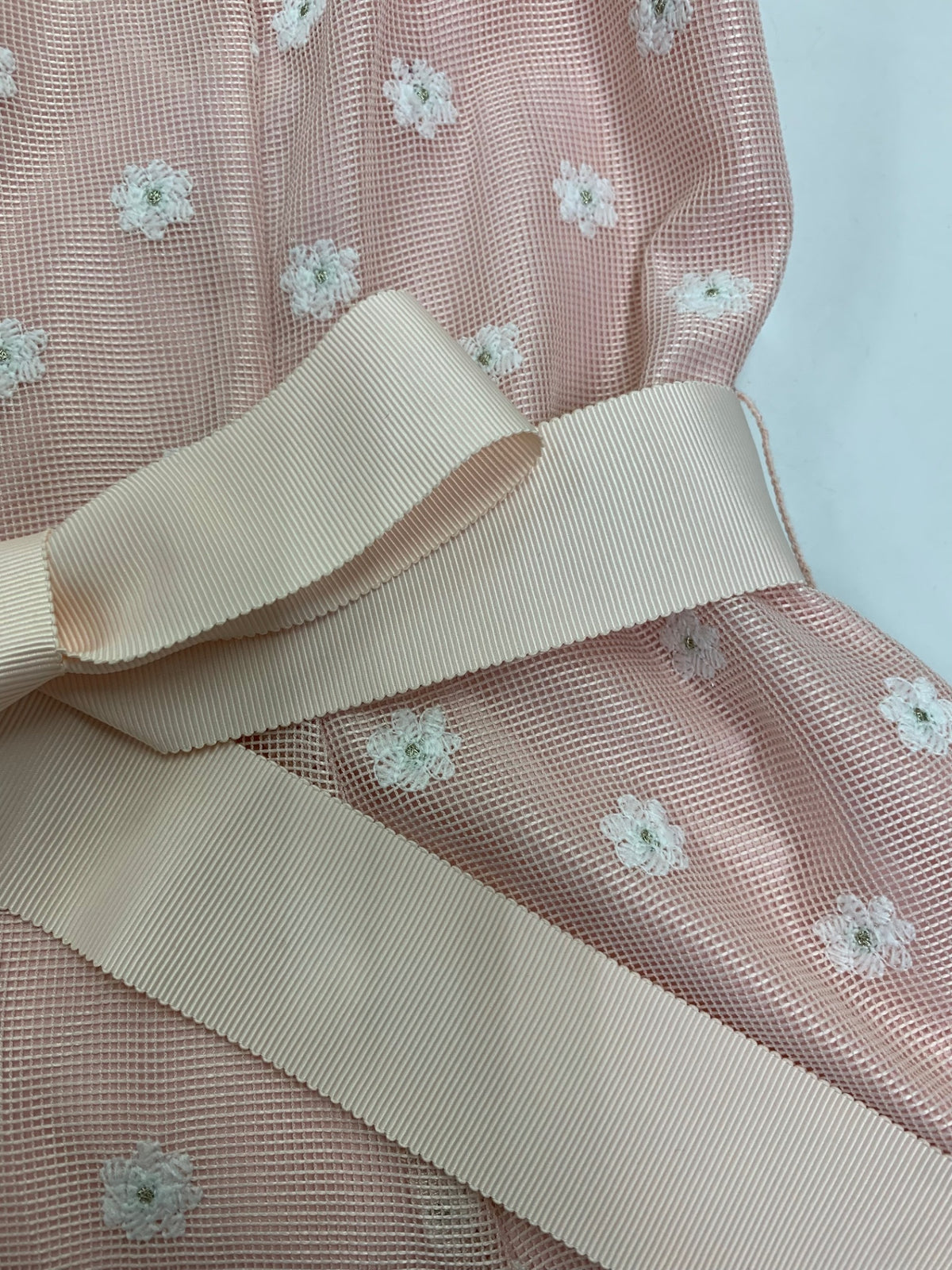 エムズグレイシー 611308 ワンピース 38 ピンク 花 メッシュ リボン IT7HKK94O2J2
