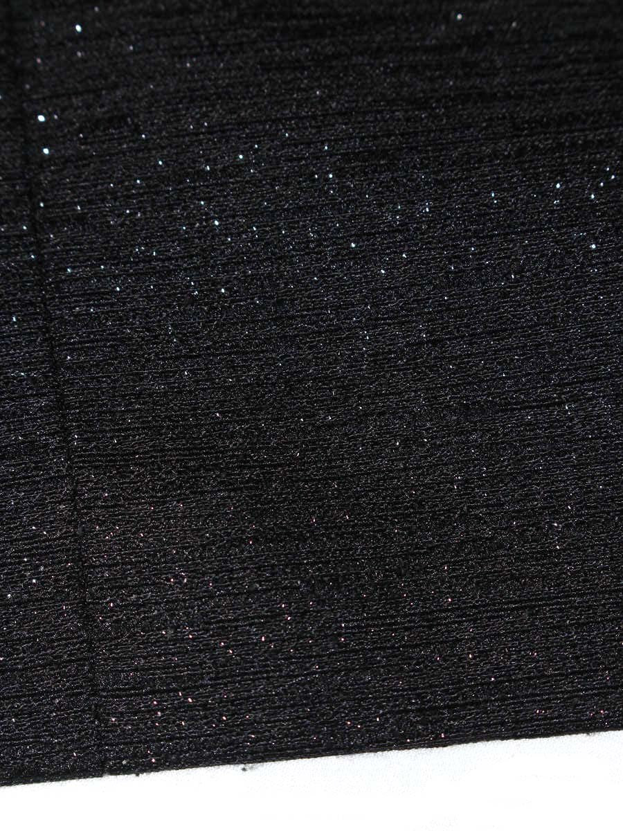 エムプルミエブラック C907-002・2 ワンピース 34 ブラック プリーツ ラメ ITVD5KIJBSMT