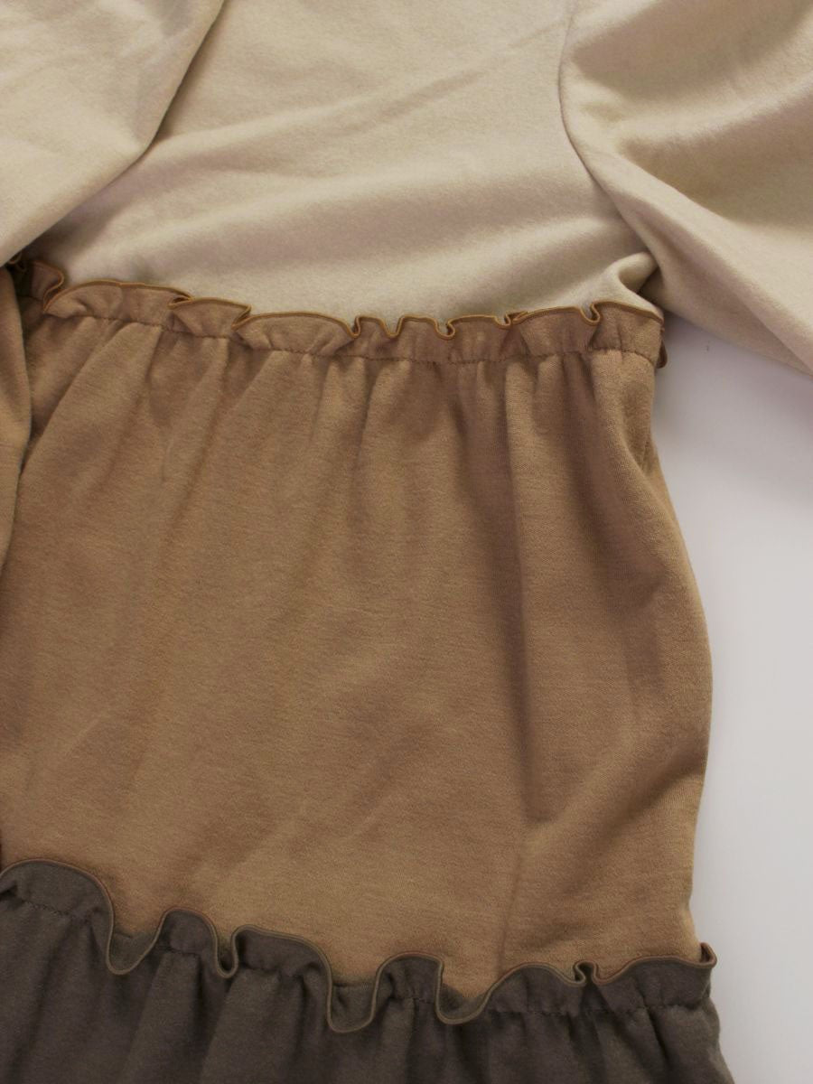 エムズグレイシー 015513 チュニック 40 ベージュ ティアード ウール フリル ウール ITICI778WXMO