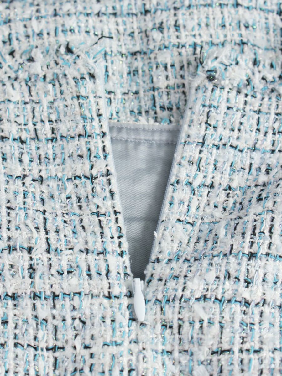 トッカ CROSTATA ドレス OPTOIW0480 ワンピース 0 ライトブルー ツイード IT6DTRPMIV8S 【SALE】