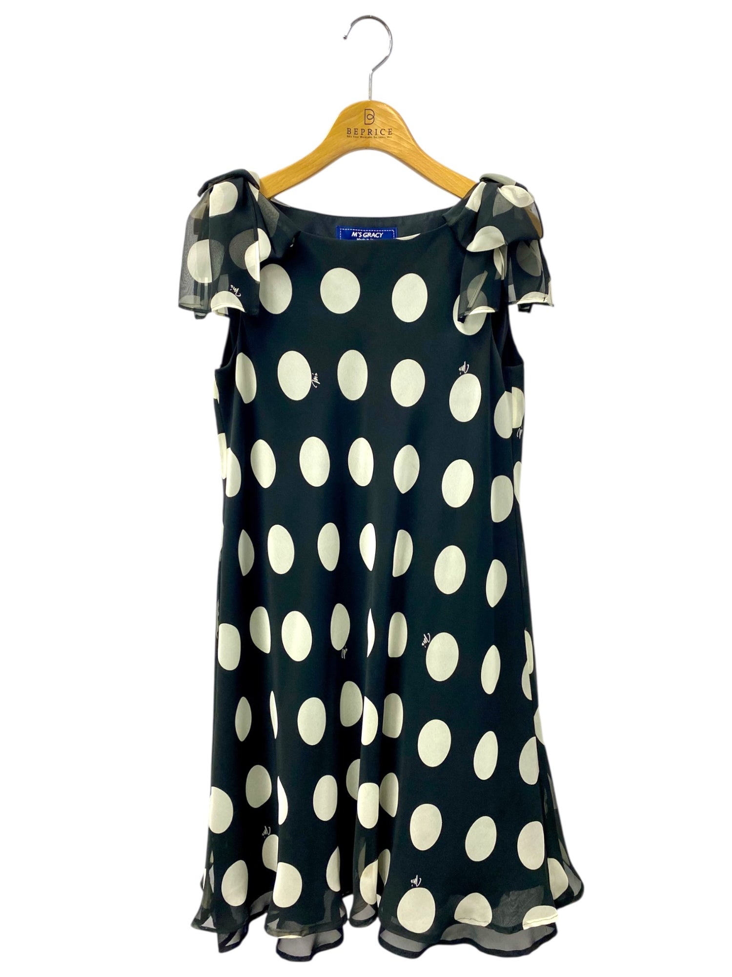 エムズグレイシー Polka dot Ciffon Dress 911342 ワンピース 40 