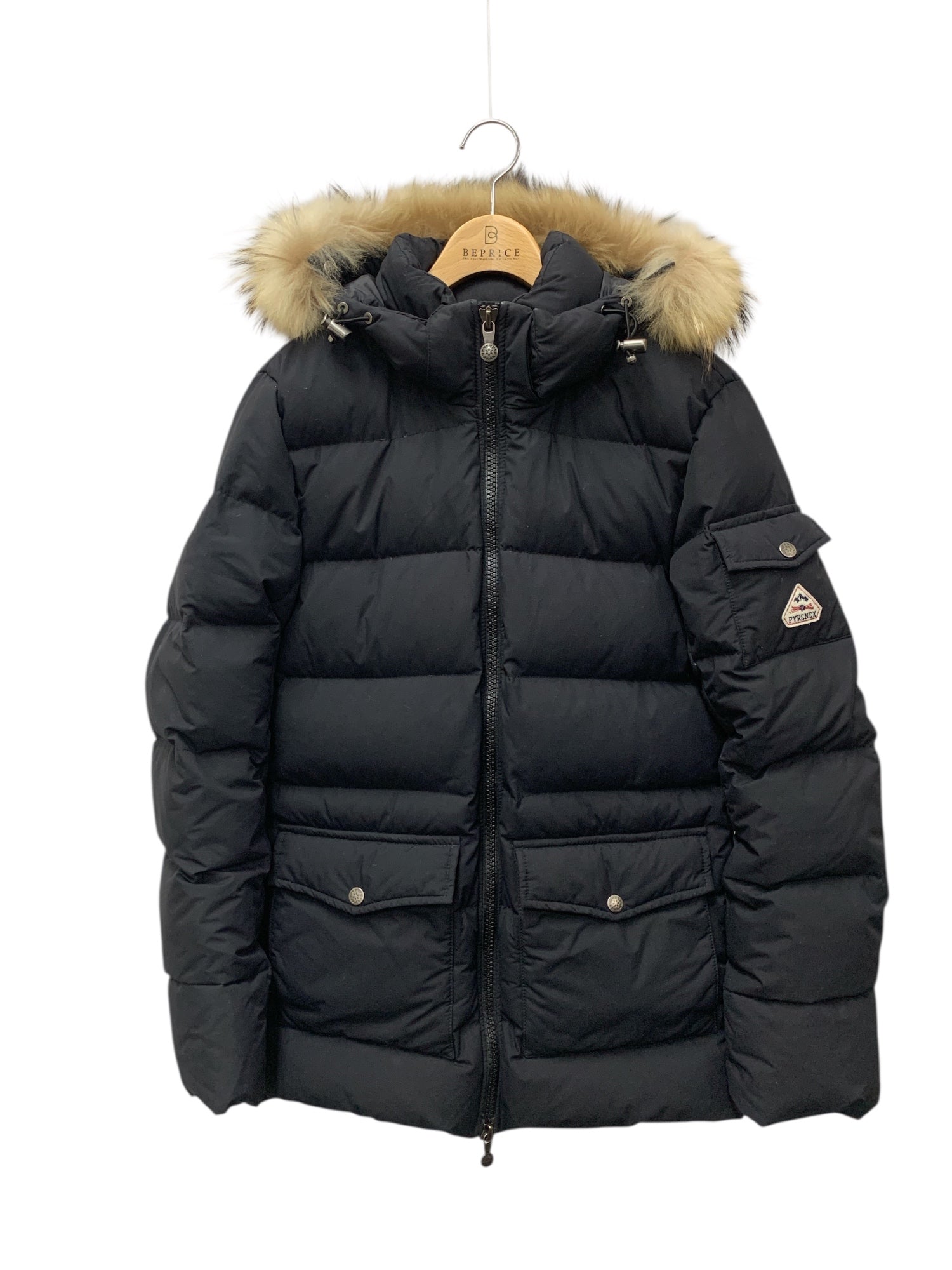 ピレネックス AUTHENTIC MAT FUR HMM010 ダウンジャケット S ブラック ラクーン ファー ITBHTKRZIQ1W ピレネックス AUTHENTIC MAT FUR HMM010 ダウンジャケット S ブラック