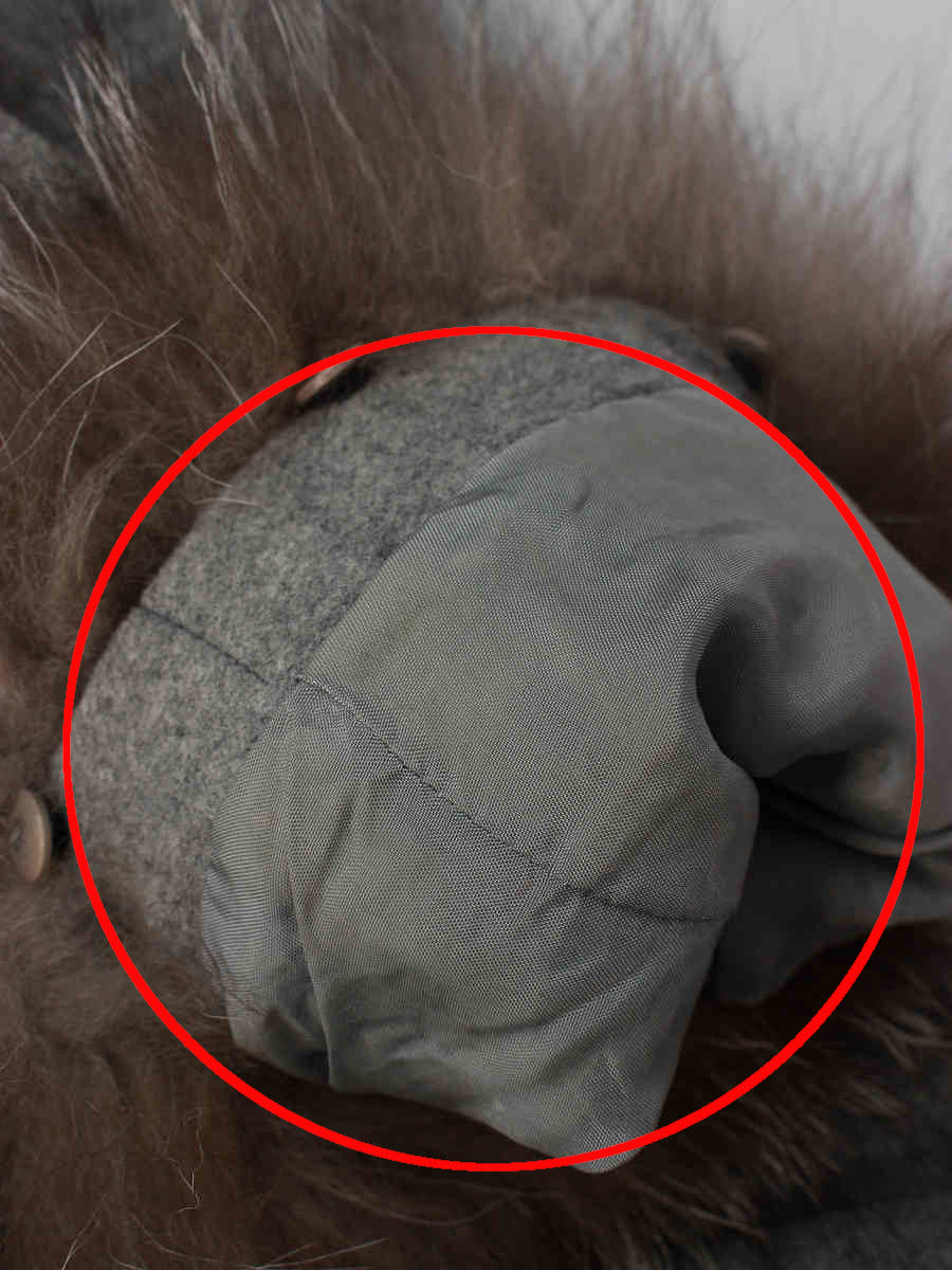 ルネ コート フォックスファー ウール フード付き