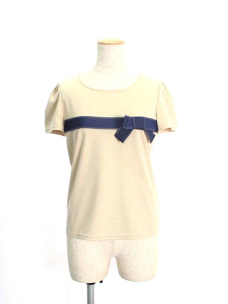 エムズグレイシー Tシャツ カットソー グログランリボン リボン 半袖 38