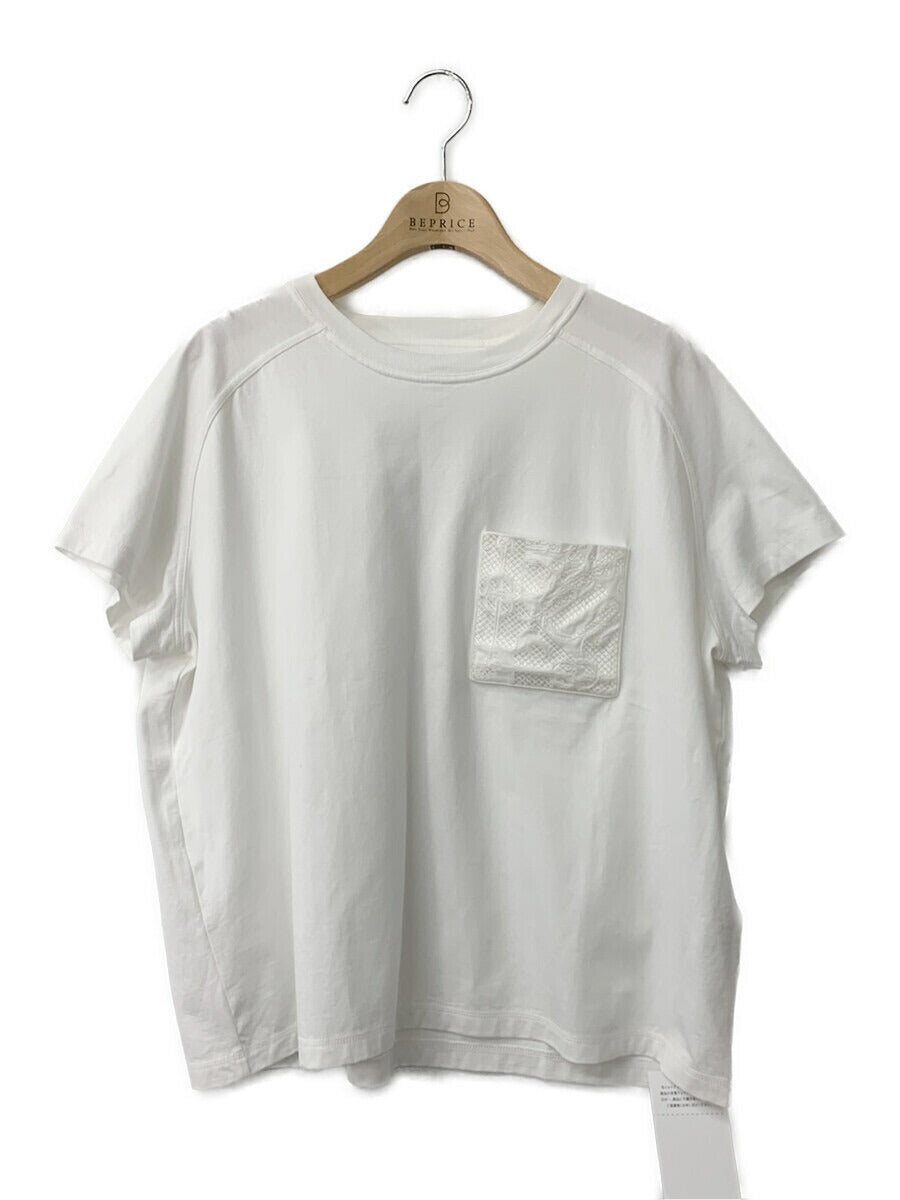 HERMES 半袖 コットン Tシャツ 38 刺繍ポケット ホワイト 古着 - トップス