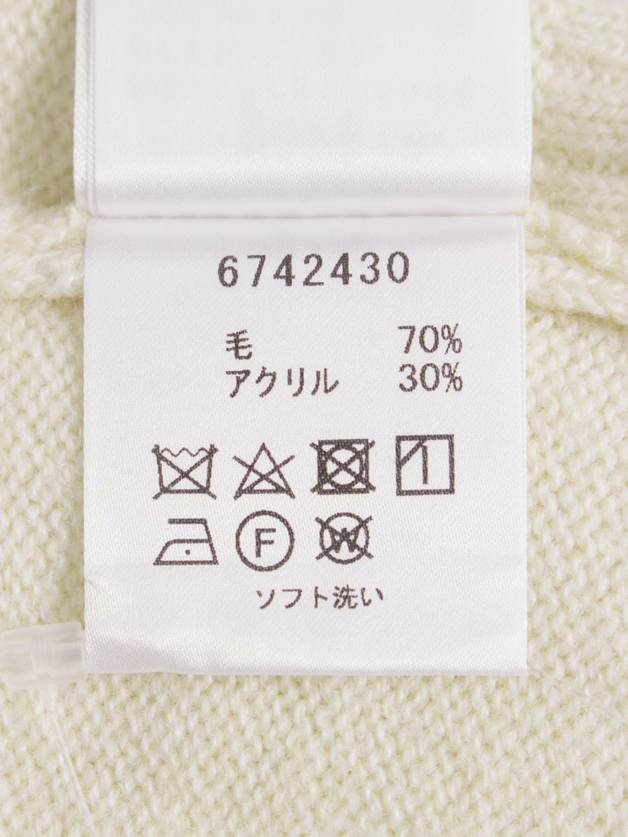 ルネ ニット セーター ハイネック 袖リボン ウール混