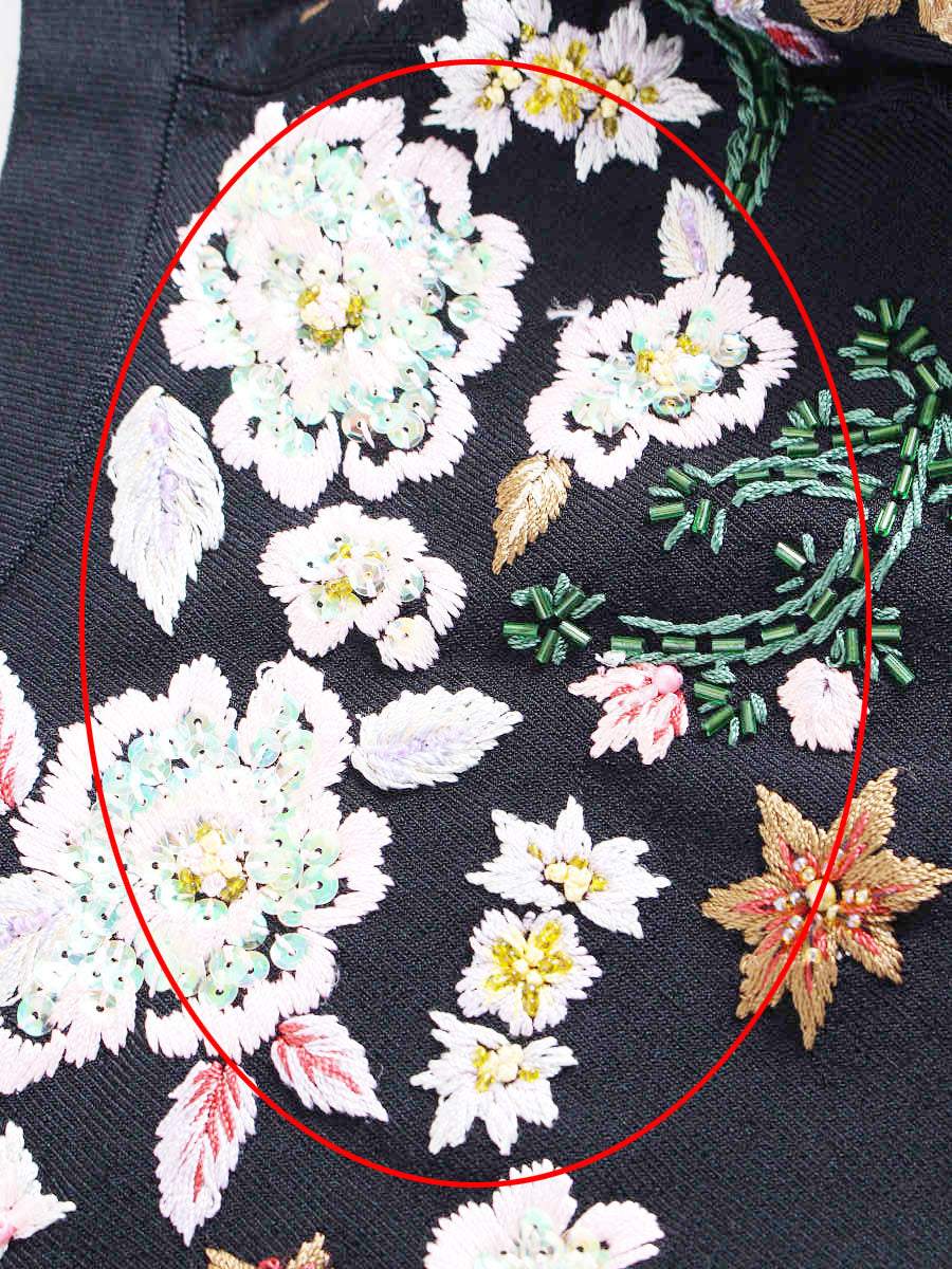 ダイアンフレイス ニット セーター フラワー刺繍 スパンコール