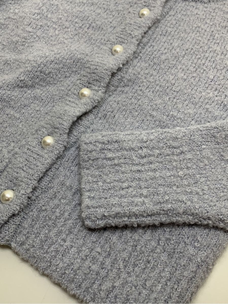ルネ カーディガン ウール アルパカ混 パールボタン