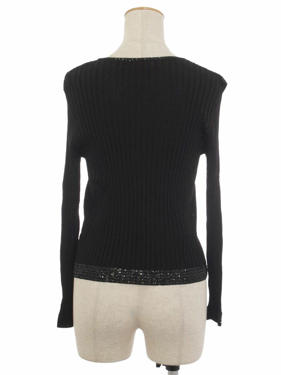 スーパービューティー カーディガン スパンコール フラワーボタン