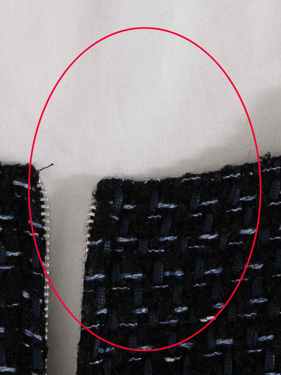 アベニールエトワール ワンピース ツイード パールネック ストーンジップ