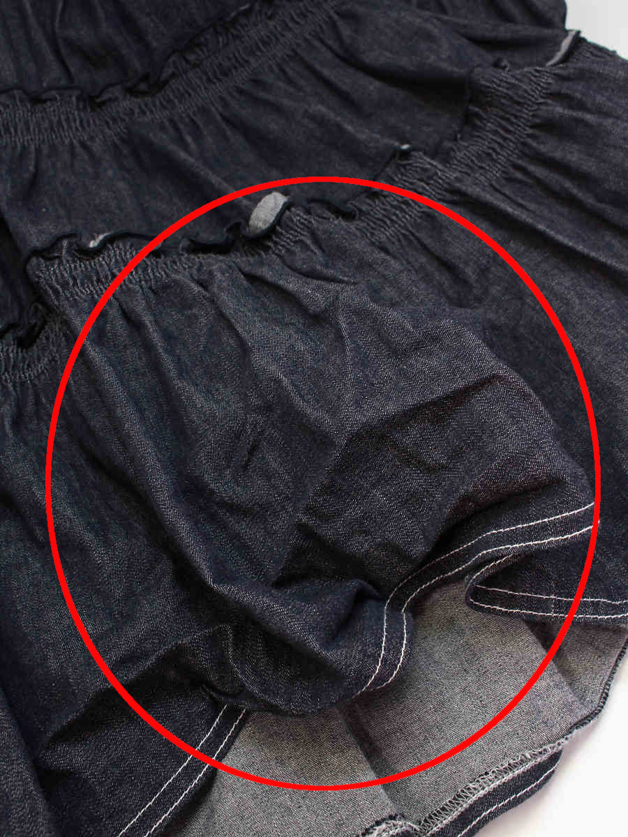 エムズグレイシー ワンピース デニム フラワーモチーフチャーム バックジップ