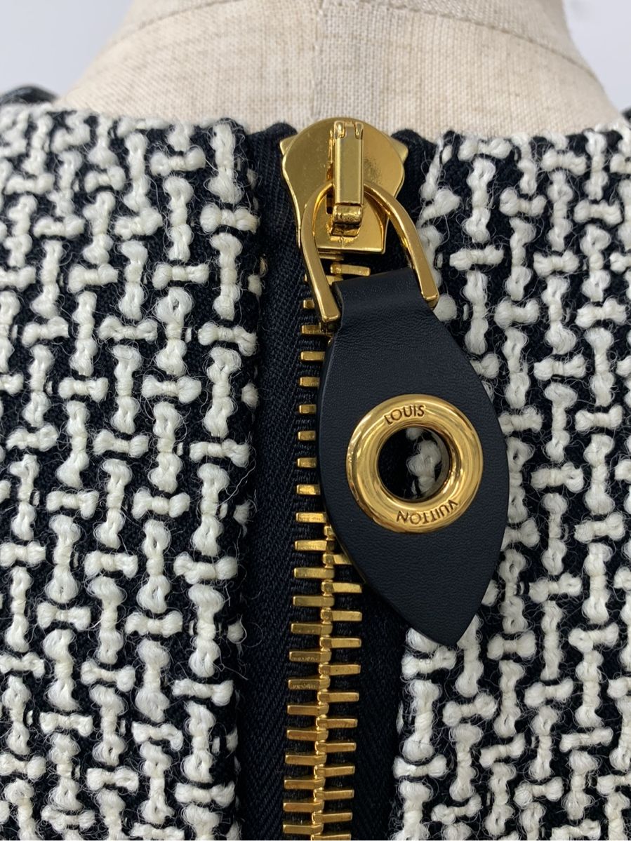 ルイヴィトン ワンピース ウール 牛革 ゴールドボタン