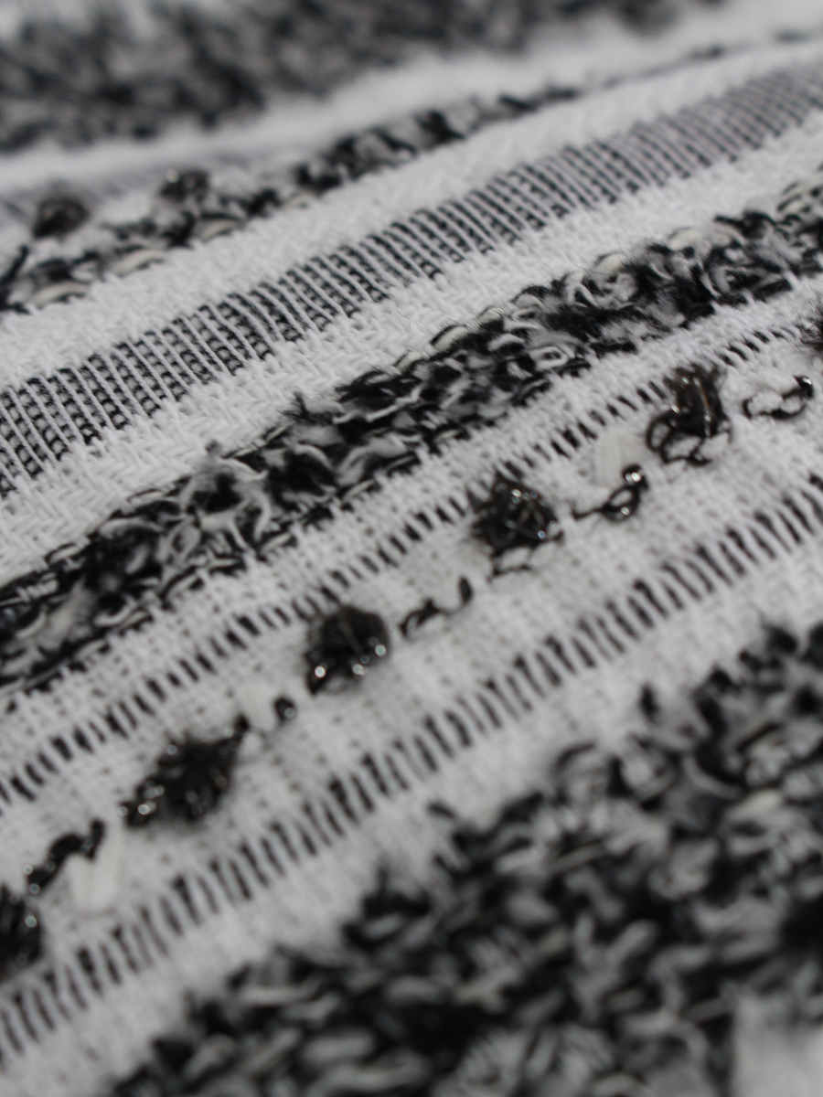 ルネ ワンピース フロントジップ ツイード 総柄