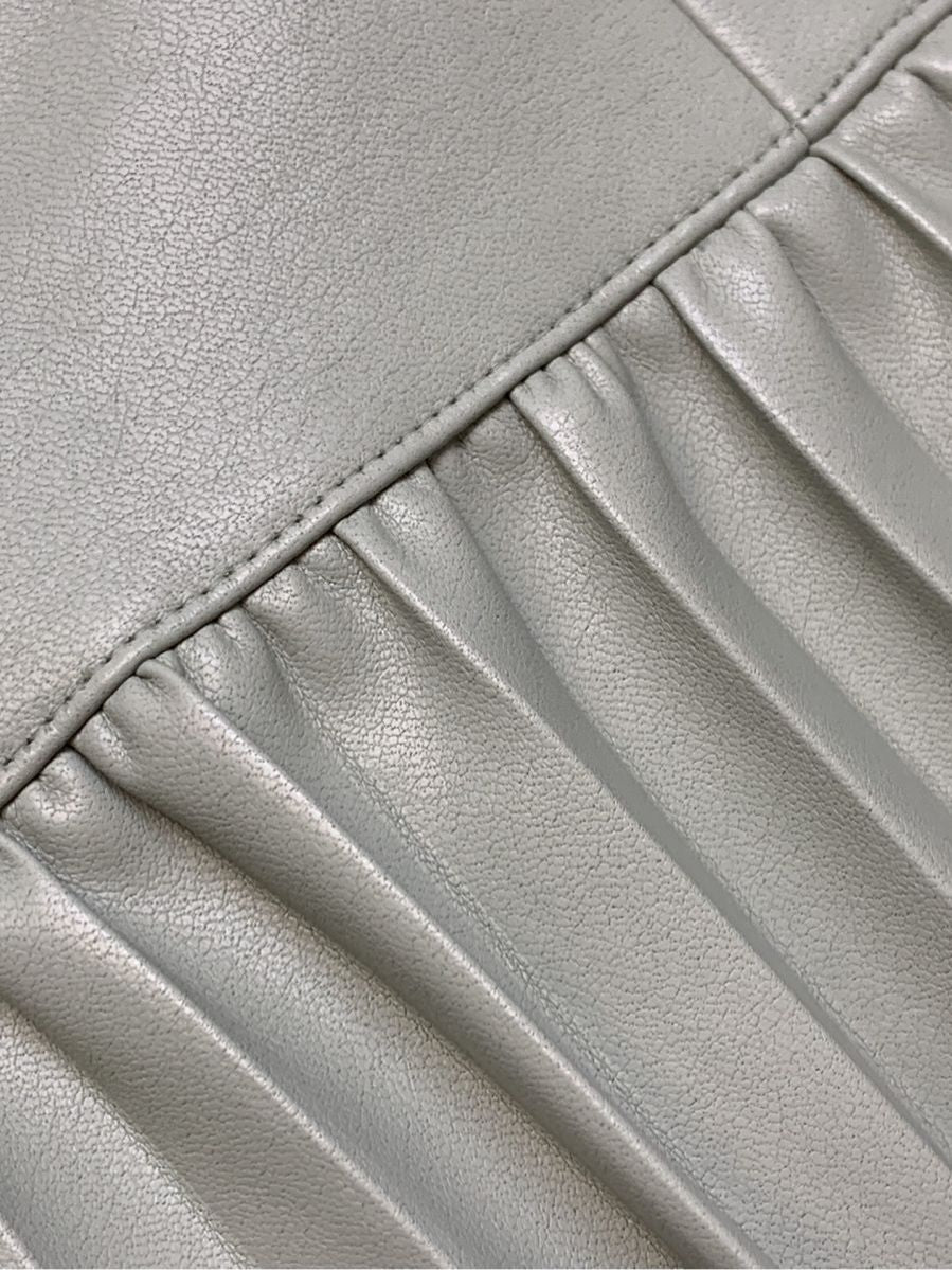 ルネ ワンピース エコレザー プリーツ