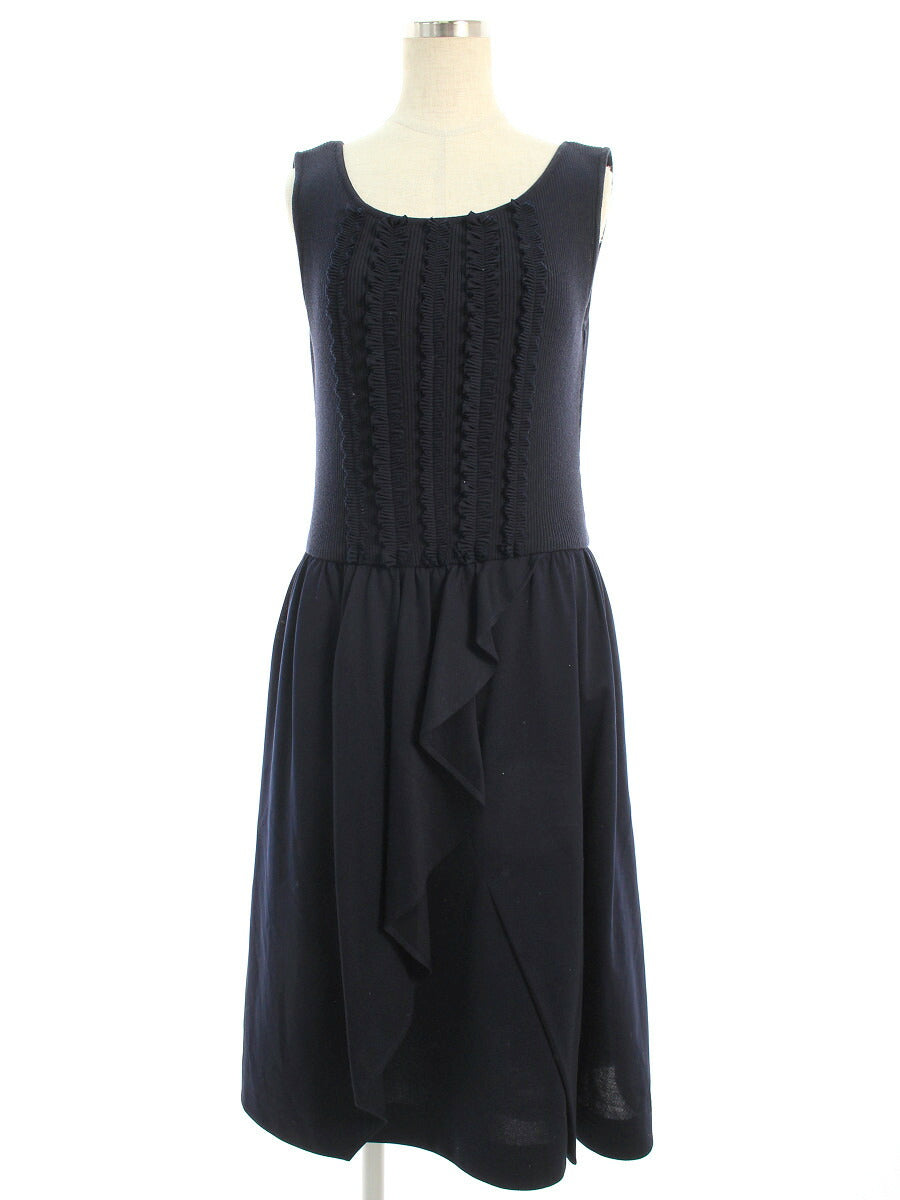 ルネ ワンピース ニット ストレッチ フレア フリル | ビープライス