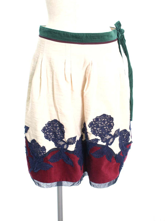 トッカ スカート フラワーモチーフフレア 刺繍