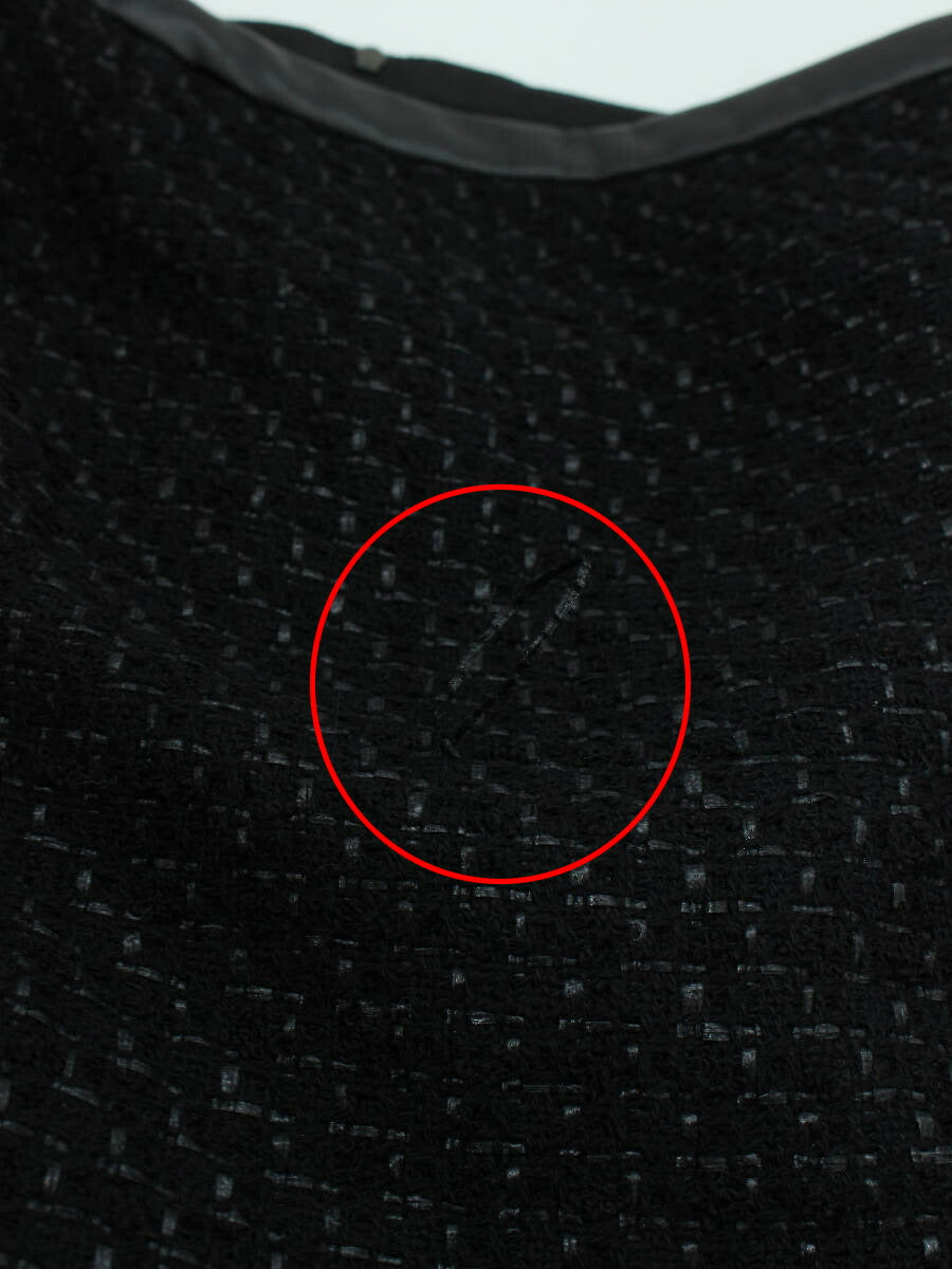 フォクシーブティック スカート 34497 レザートリミングツイードスカート