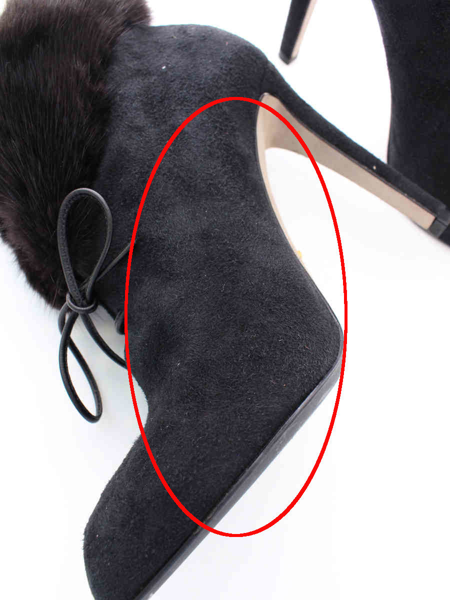 セルジオロッシ ブーツ ブーティ スエード ミンクファー