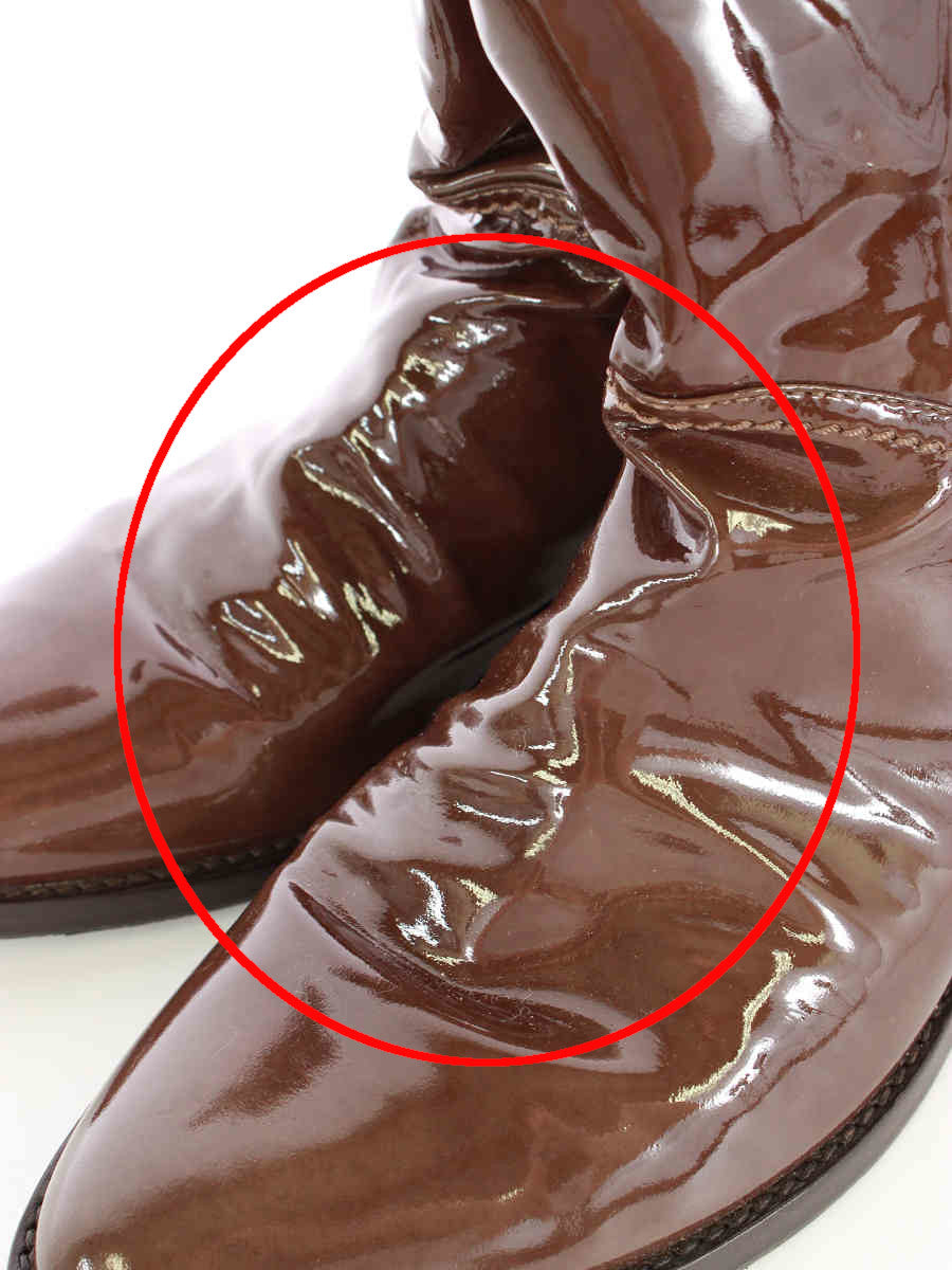 セルジオロッシ ブーツ エナメル ベルト付き