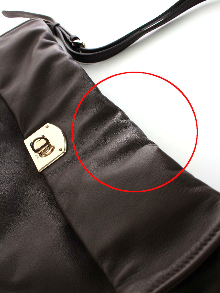 セルジオロッシ ショルダーバッグ シボ シュリンクレザー