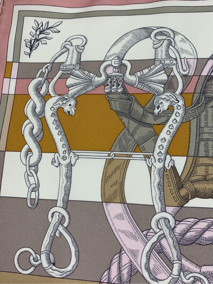 エルメス ストール ショール カレ40 DELLA CAVALLERIA シルク 総柄