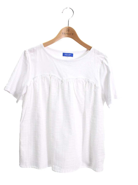 ブルーレーベルクレストブリッジ 55P32-383-02 Tシャツ 38 ホワイト チェック切替 ITVIHLQRXL20