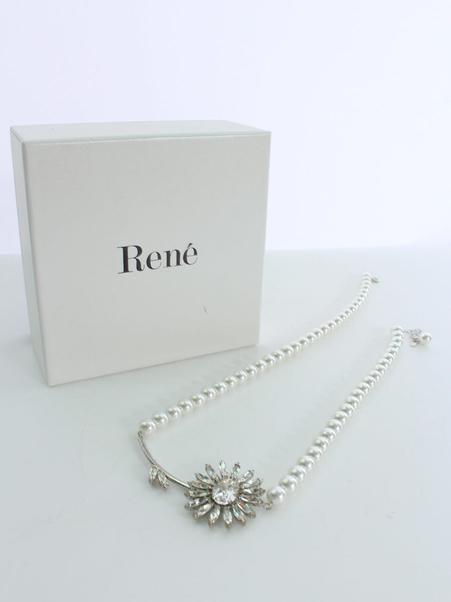 ルネ ネックレス パール クリスタル ビジュー