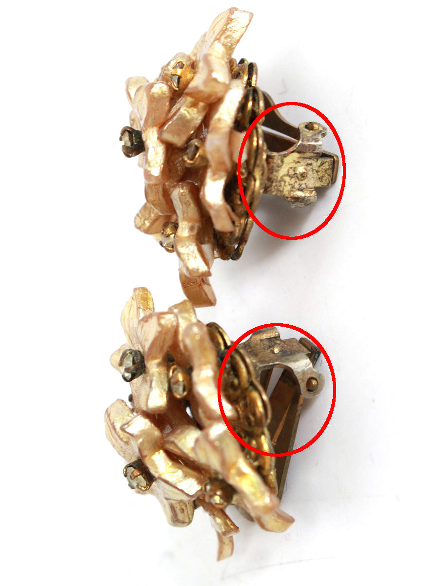 ミリアムハスケル イヤリング ラインストーン 花