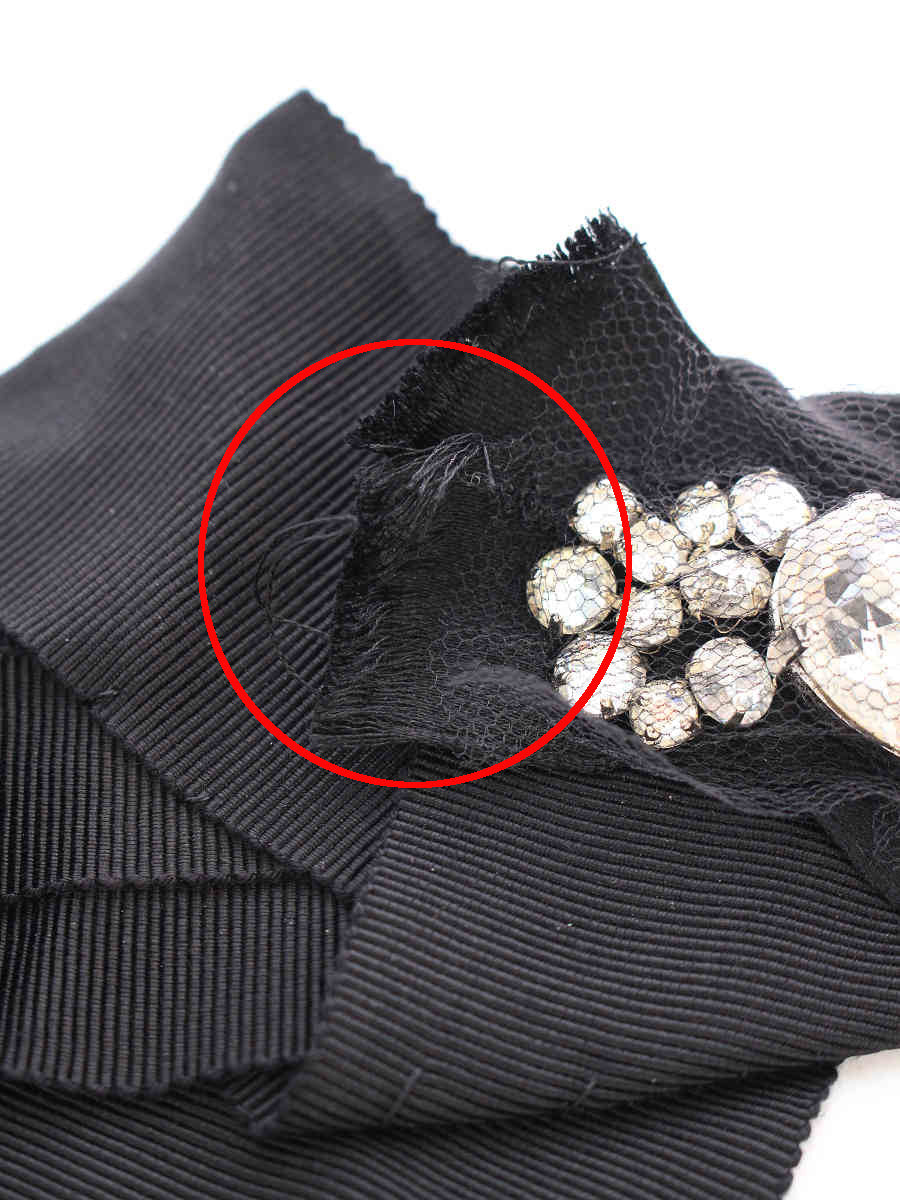 フォクシーブティック ブローチ コサージュ リボン ラインストーン