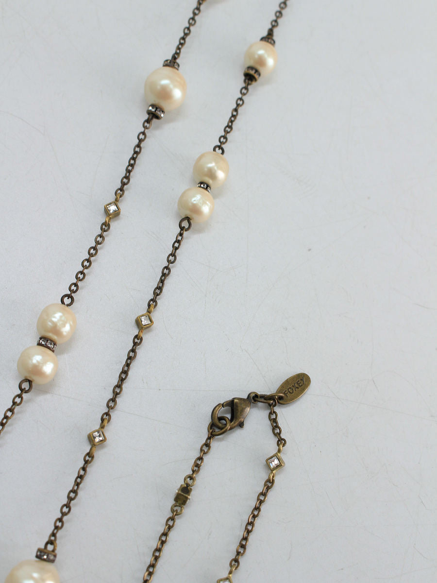フォクシーブティック ネックレス パール クリスタル ネックレス ブレスレット セット