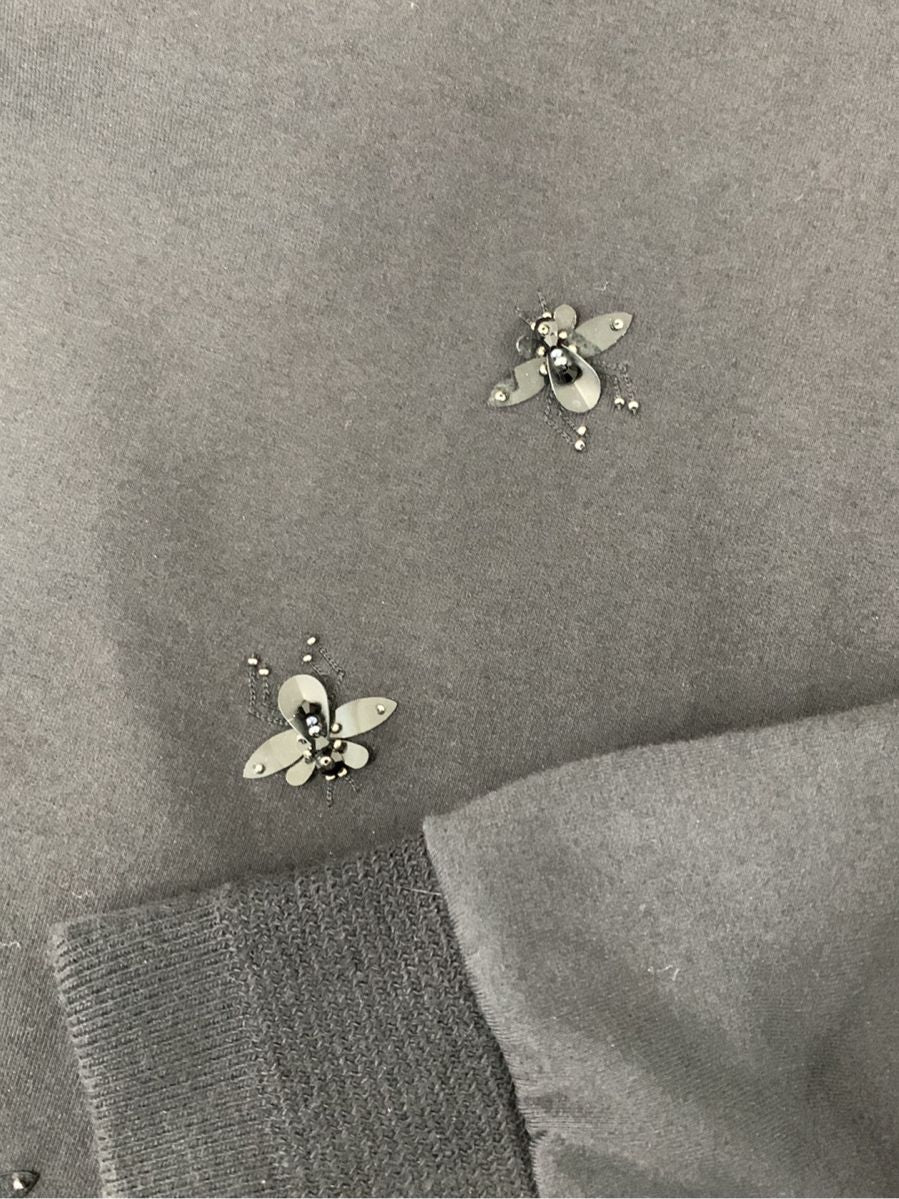 ディオールオム パーカー BEEビジュープルオーバーパーカー ビジュー