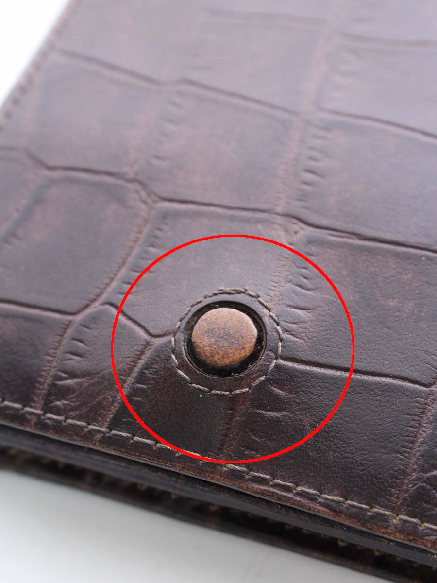 アニアリ 財布 クロコ型押し レザー 二つ折り コンパクト