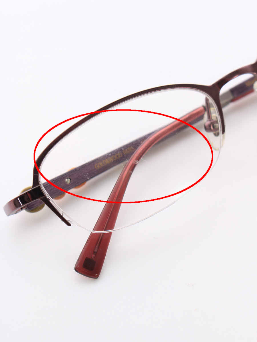 ゴールド&ウッド メガネ GW21W38 C2 ウッドフレーム ハーフリム スクエア ドット