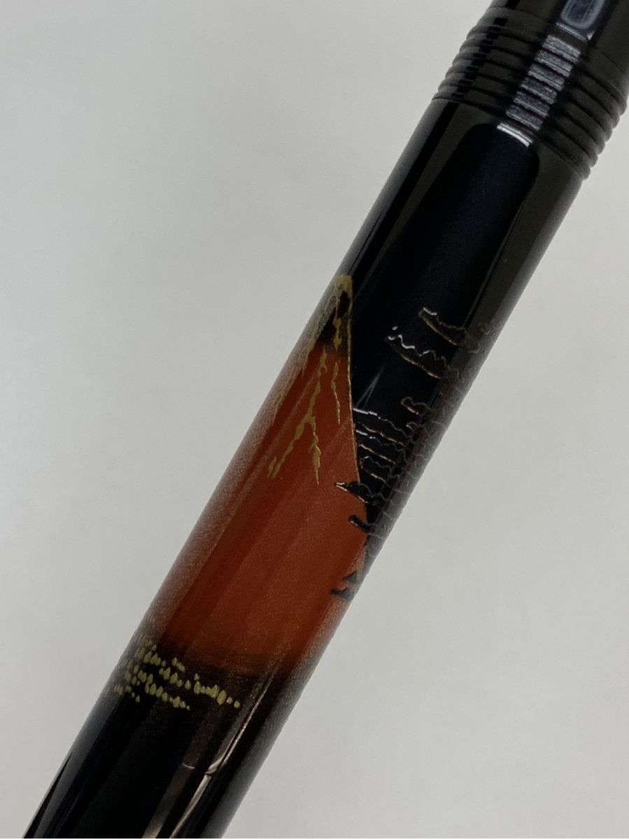 パイロット 万年筆 平蒔絵 赤富士 14k