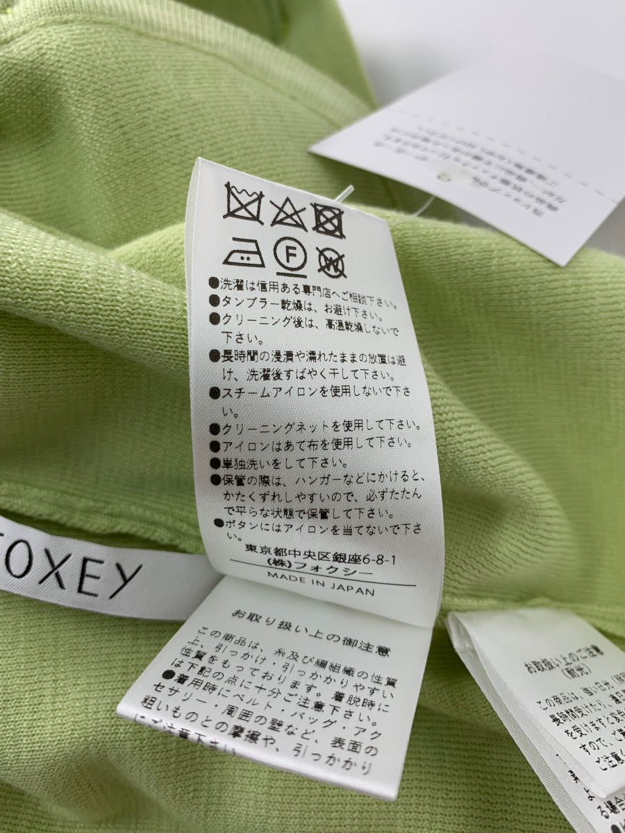 フォクシーブティック CARDIGAN DALLAS 43805 カーディガン 40 グリーン グレースウール Vネック ITY18L6UKS74
