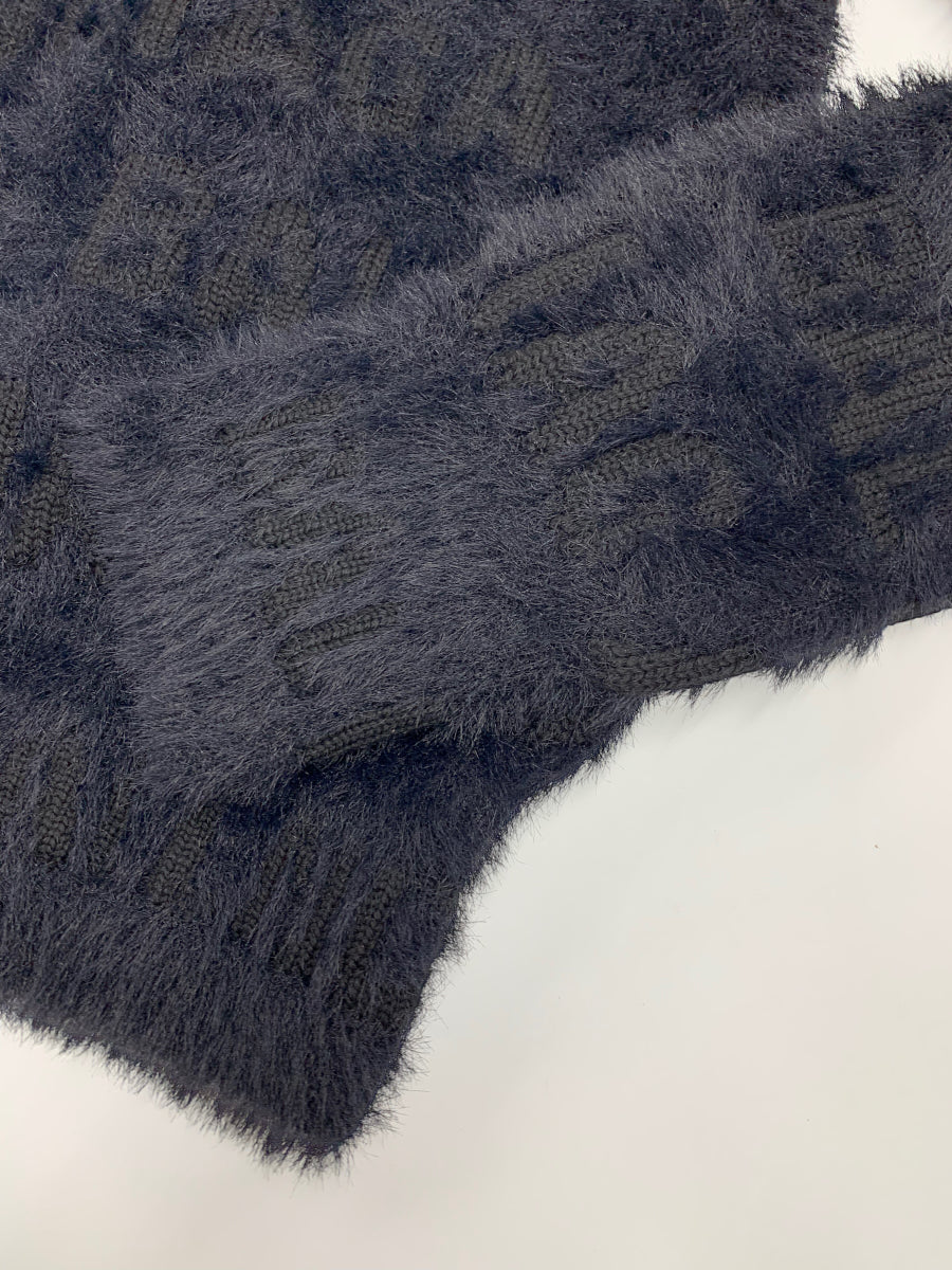 バレンシアガ オールオーバーファーリーフィットセーター 769027T6230 ニット XS ブラック ロゴ IT8OS2YZPSI8 【SALE】