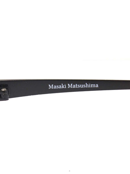 マサキマツシマ MF-1204 メガネ ブラック 無地 その他フレーム ハーフリム（ナイロール）スクエア ITXB0R1O4F28