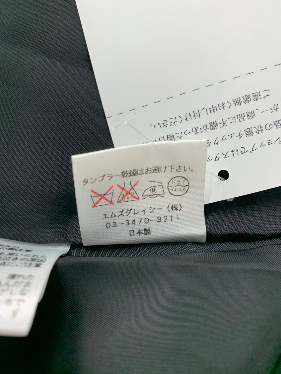 エムズグレイシー 429518 コート 38 ブラック ノーカラー ウール混 アニマル柄 ITD2DM52WIYD