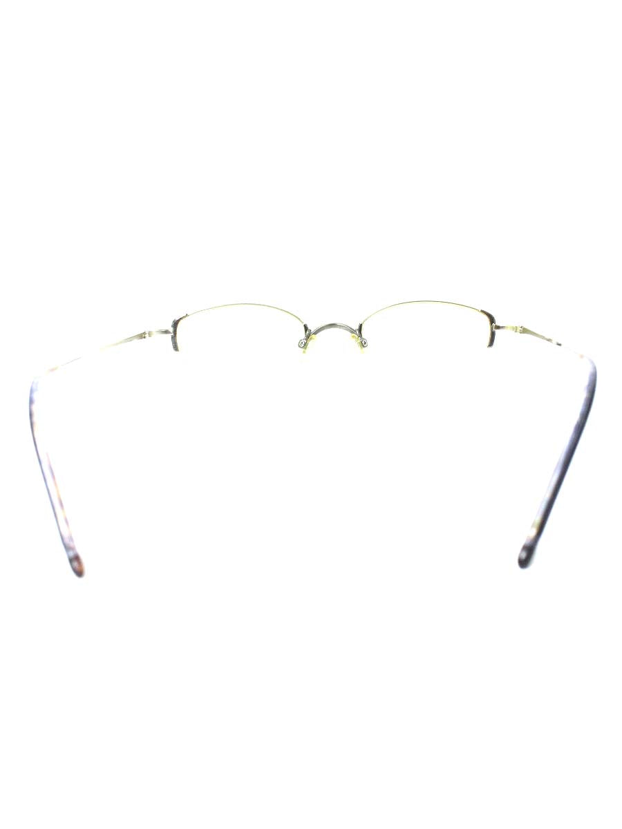 ジップオム Z-009 メガネ シルバー ハーフリムフレーム スクエア型 ITAV6NC6744W 【SALE】