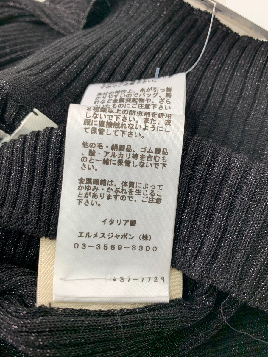 エルメス ニット 34 ブラック タートルネック ラメ ITFBKZUN9SGI 【SALE】