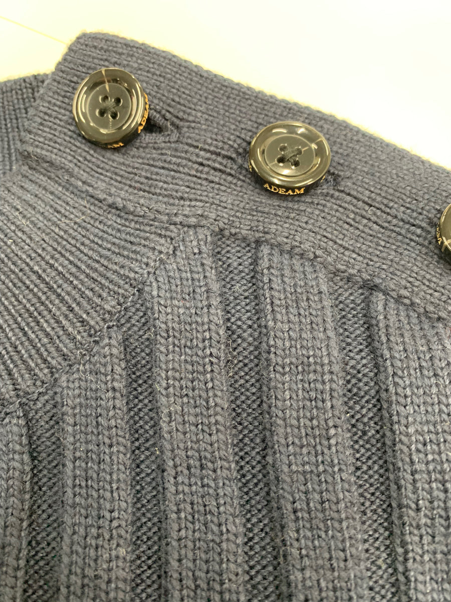 アディアム 43316 ニット S ネイビー バイカラー モックネック ITE3JXT059PD 【SALE】