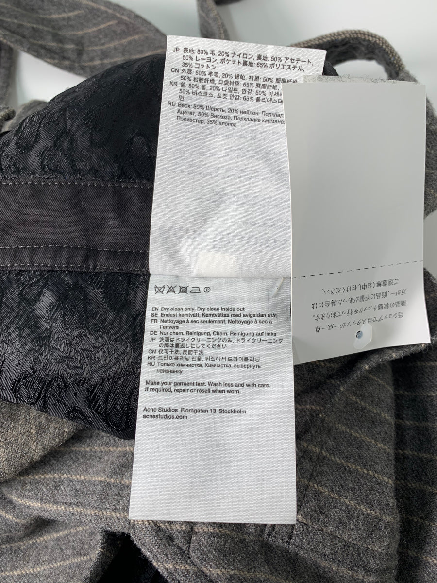 アクネストゥディオズ Striped overalls オーバーオール 44 グレー ウール IT267G173FXG 【SALE】