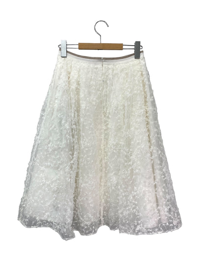 フォクシーブティック Skirt Manoir 39683 スカート 38 ホワイト フラワーモチーフ ITIVI1DA7VA1