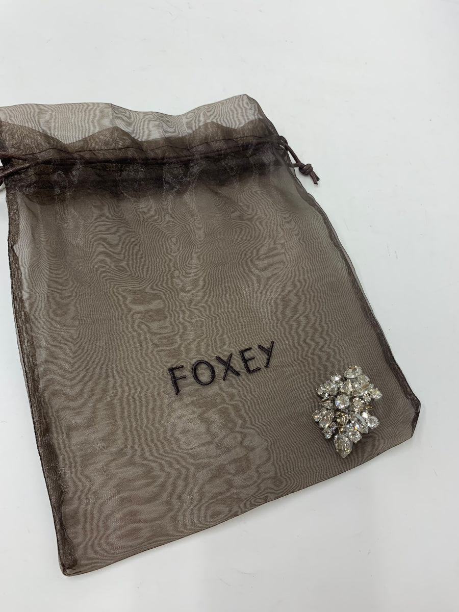 フォクシーブティック Coat French Macarons 42866 コート 40 ホワイト ミンクファー カシミヤ ビジューブローチ 【SALE】