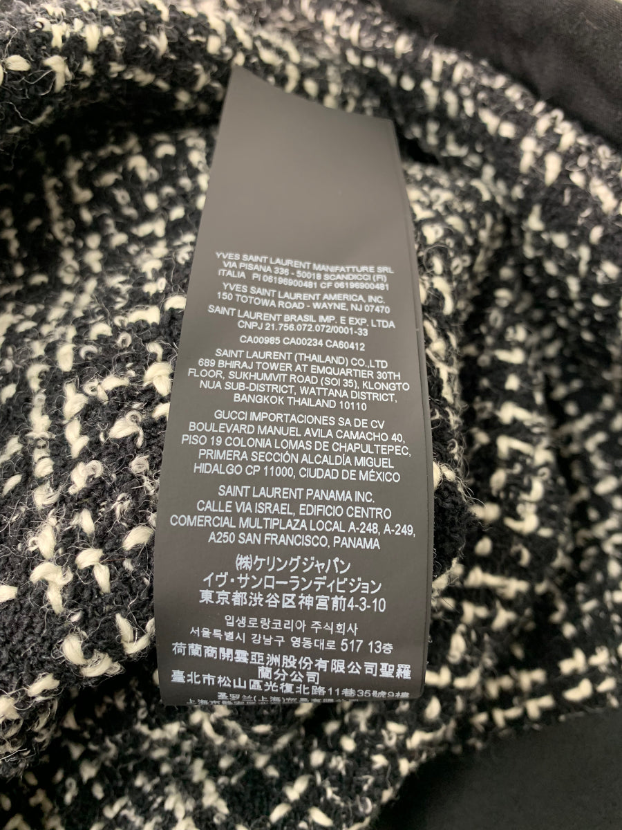 サンローランパリ トレンチコート 34 ブラック ツイード IT6KG3AWLFEL 【SALE】