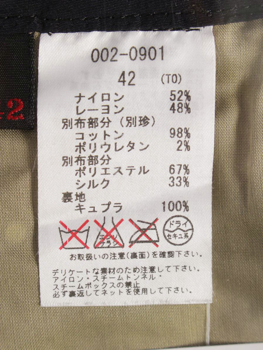 ロッサ 002-0901 スカート 42 ブラック ベロア レース IT3ERD26ZELW 【SALE】