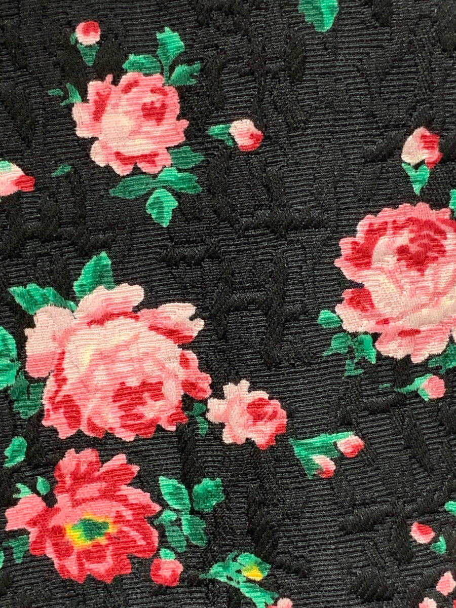 エムズグレイシー 917511 スカート 36 ブラック フラワーモチーフ ジャガード ITGS33IIA8H4 【SALE】